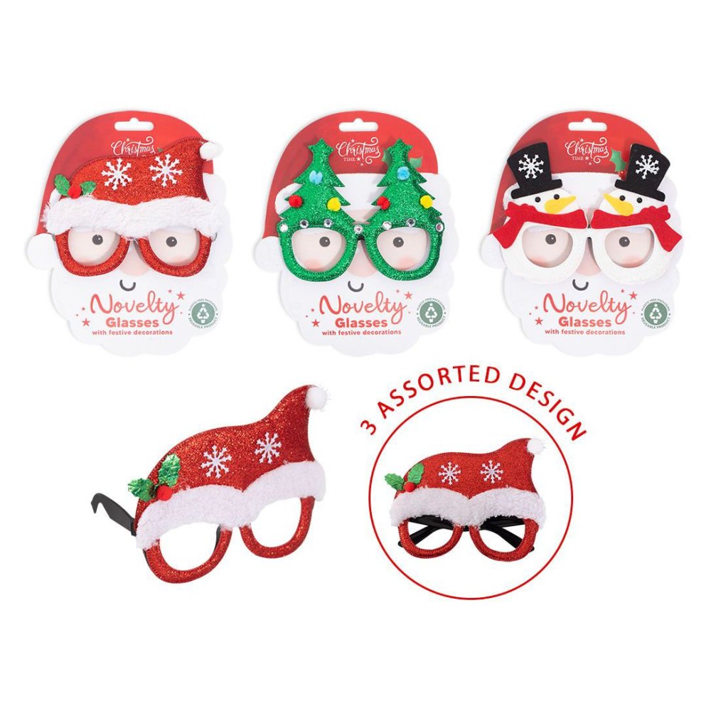XM1289: Christmas Glitter Effect Novelty Glasses XM1289: Christmas Glitter Effect Novelty Glasses
